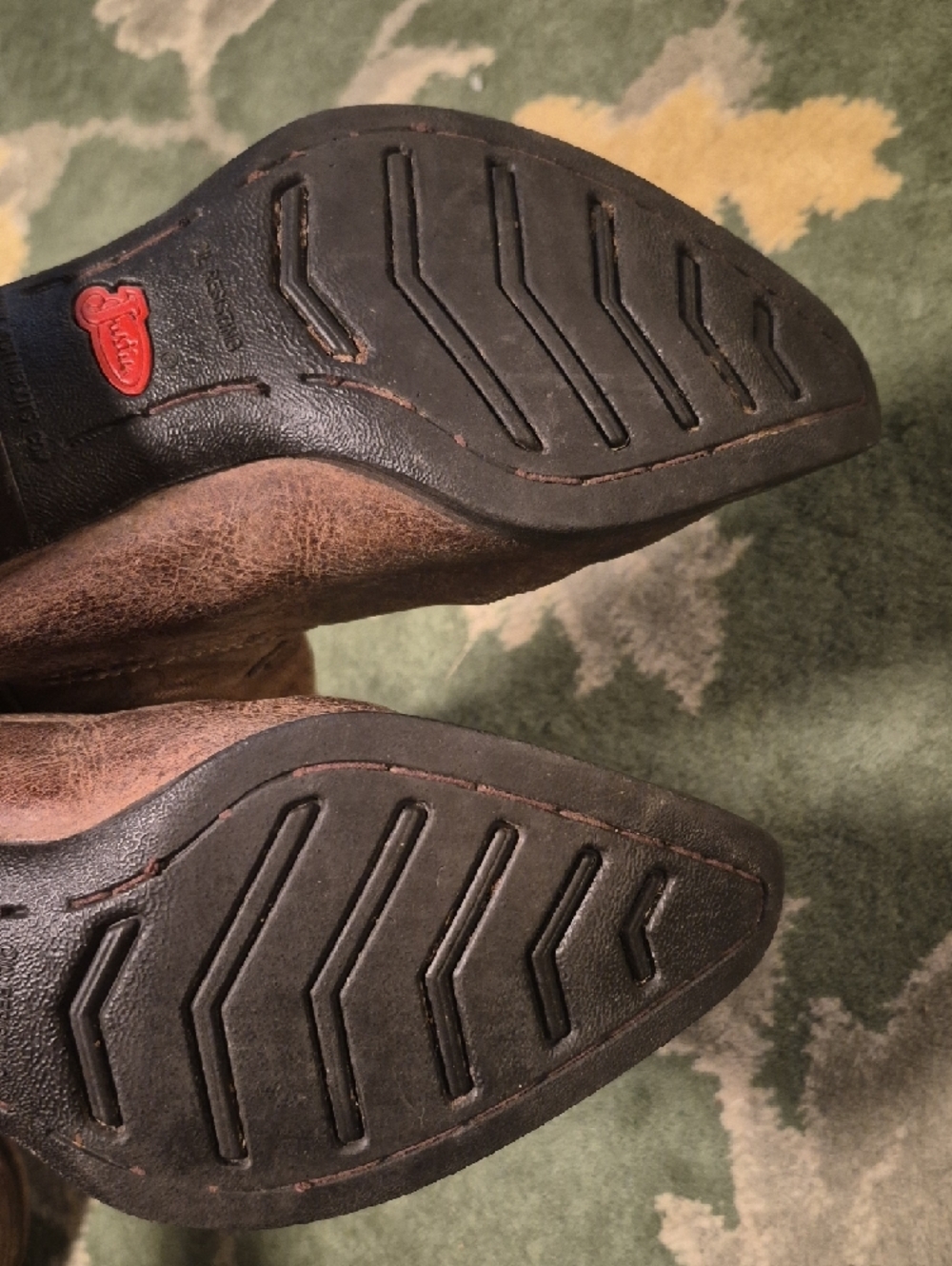 Justin Boots Brown Leather Western Cowboy Boots - Picture 10 of 12